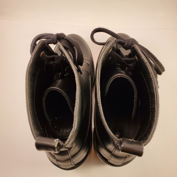 Forever 21 Black Moto Boot Chunky Heel Lace Up - Picture 4 of 8